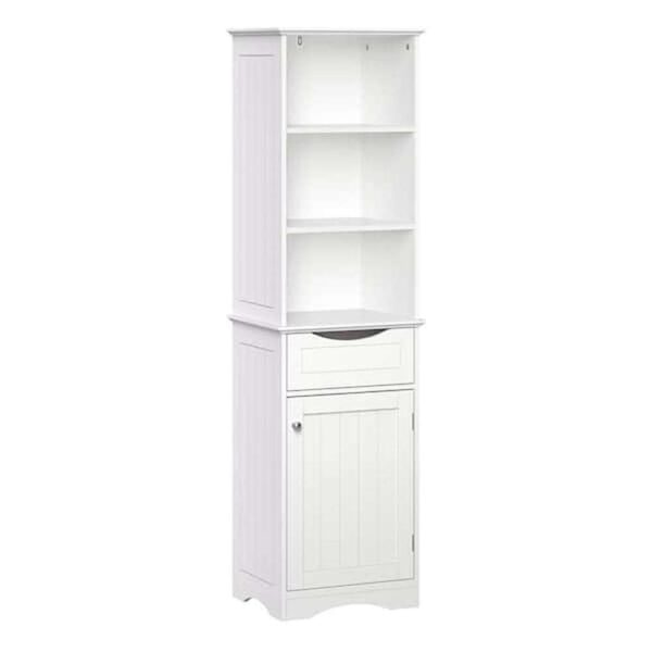 Shaker Style 16 in. W x 12 in. D x 62.25 in. H Linen Cabinet in White